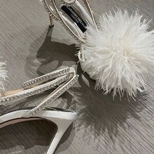 NEW Antonio Melani Collection Aurora Feathered Rhinestone Embellished Sa…